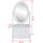 vidaXL Coiffeuse avec miroir pivotant ovale MDF