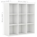vidaXL Bibliothèque Blanc 98x30x98 cm Aggloméré