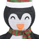 vidaXL Décoration de Noël pingouin à LED Tissu de luxe 90 cm