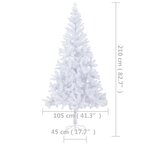 vidaXL Arbre de Noël artificiel pré-éclairé 210 cm 910 branches