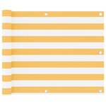 vidaXL Écran de balcon Blanc et jaune 75x400 cm Tissu Oxford
