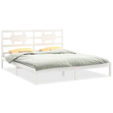 vidaXL Cadre de lit Blanc Bois massif 200x200 cm