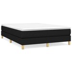 vidaXL Lit à sommier tapissier avec matelas Noir 140x200 cm Tissu