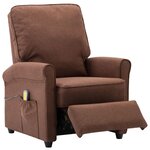 vidaXL Fauteuil de massage Marron Tissu