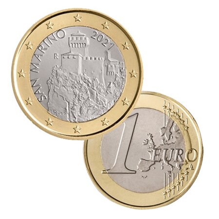 Pièce de monnaie 1 euro Saint-Marin 2021 – Tour Cesta
