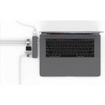 MOBILITY - HyperDrive PRO - 2xUSB-C vers HDMI 4K - mini DisplayPort 4K - USB-C 100W / 60W - SD - microSD - 2xUSB 3.1 - Gris Sideral