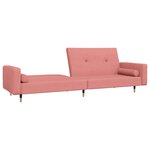 vidaXL Canapé-lit à 2 places avec deux oreillers Rose Velours