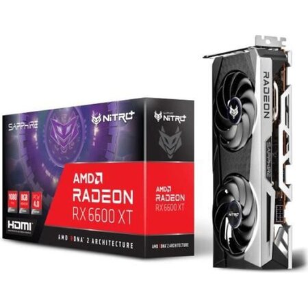 SAPPHIRE - Carte Graphique - Radeon RX 6600 XT Nitro+ Gaming OC - 8Go - GDDR6 - HDMI / Triple DP Port (11309-01-20G)