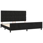 vidaXL Cadre de lit avec tête de lit Noir 200x200 cm Velours