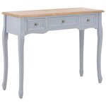 vidaXL Table de console et coiffeuse avec 3 tiroirs Gris
