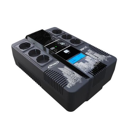 INFOSEC ZEN X Onduleur Line Interactive 800 VA 6 Prises FR/SCHUKO -  1 chargeur USB - 1 port USB