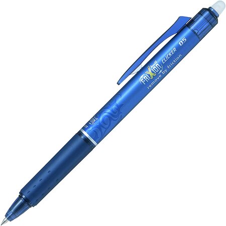 Stylo roller encre gel frixion ball clicker pointe fine bleu nuit pilot