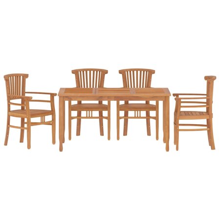 vidaXL Ensemble à dîner de jardin 5 Pièces Bois de teck massif
