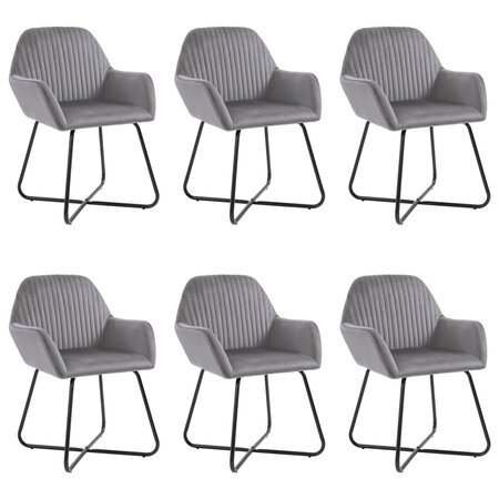 vidaXL Chaises à manger lot de 6 gris velours