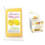 Pâte à sucre jaune 250 g arôme citron + paillettes dorées