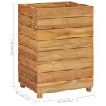 vidaXL Lit surélevé 50x40x72 cm Bois massif de teck et acier