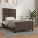 vidaXL Cadre de lit avec tête de lit Marron 100x200 cm Similicuir