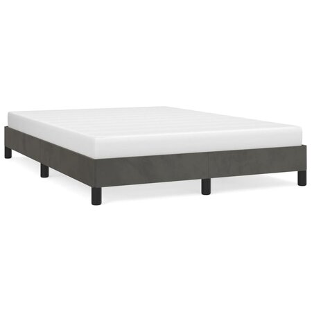 vidaXL Cadre de lit Gris foncé 140x190 cm Velours