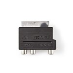 Adaptateur Commutable Péritel Mâle - S-Vidéo Femelle + 3x RCA Femelle Noir NEDIS