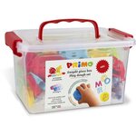 PRIMO 289ABCGF Kit de pâte a jouer jouer sans gluten, mallette contenant 8 bâtonnets et 32 accessoires alphabet.
