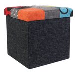 Pouf coffre de rangement patchwork