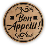 Set de table bon appetit rond en toile de jute 38 cm