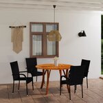 vidaXL Ensemble de salle à manger de jardin 5 Pièces Noir