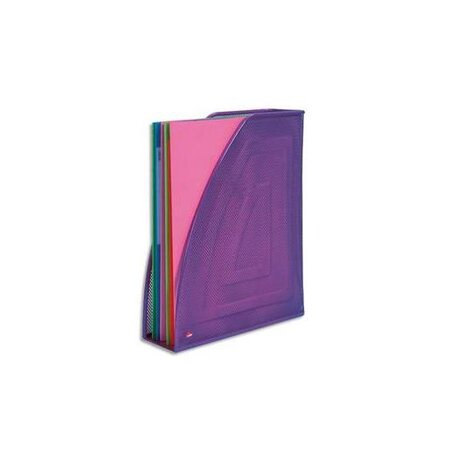 Porte-revues en métal Mesh - Dimensions : L26 x H33,5 cm, Dos 8cm coloris violet ALBA