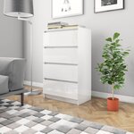 vidaXL Buffet Blanc brillant 60x35x98 5 cm Bois d'ingénierie