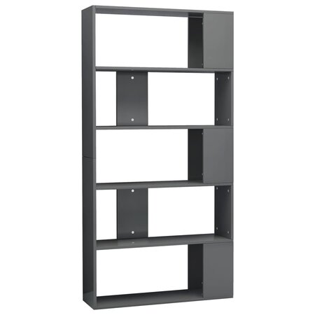 vidaXL Bibliothèque/Séparateur de pièce Gris brillant 80x24x159 cm