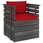 vidaXL Salon de jardin palette 12 Pièces avec coussins Bois de pin massif