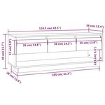 vidaXL Meuble TV Noir 110 5x34x40 cm Bois de pin massif