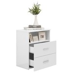 vidaXL Table de chevet Blanc brillant 50x32x60 cm