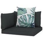 vidaXL Coussins de canapé palette 4 Pièces Anthracite Tissu