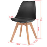 vidaXL Chaises à manger lot de 2 Noir Plastique