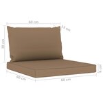 vidaXL Salon de jardin 3 Pièces avec coussins taupe