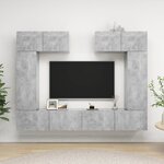 vidaXL Ensemble de meuble TV 6 Pièces Gris béton Aggloméré
