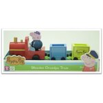 Peppa pig - train de papy pig en bois avec 1 personnage