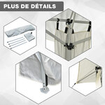 Tonnelle barnum de jardin pop-up pliant 3 35L x 3 35l x 2 80H m acier époxy polyester anti UV crème