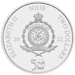 GODFATHER 50th Anniversary 1 onces argent Enameled monnaie 2 Dollars Niue 2022