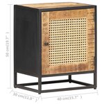 vidaXL Table de chevet 40x30x50 cm Bois de manguier et canne naturelle