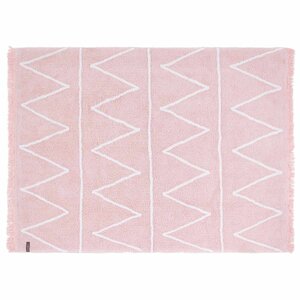 Tapis coton motif Z - rose - 120 x 160