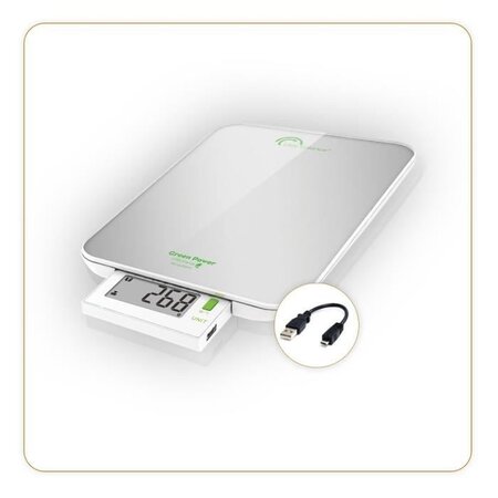 LITTLE BALANCE 8183 Slide 6 USB Silver, Balance de cuisine sans pile, Rechargeable USB, 6 kg / 1 g, Ecran rétractable, Silver