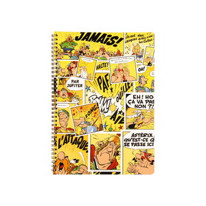 Cahier à spirales a5 - 120 pages - astérix et obélix - bd jaune
