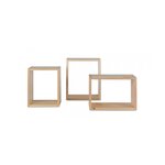 Set de 3 tablettes suspendues en bois Naturel