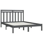 vidaXL Cadre de lit Gris Bois massif 150x200 cm Très grand