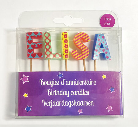 Bougies d'anniversaire elisa et elsa