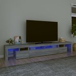 vidaXL Meuble TV avec lumières LED Sonoma gris 260x36 5x40 cm
