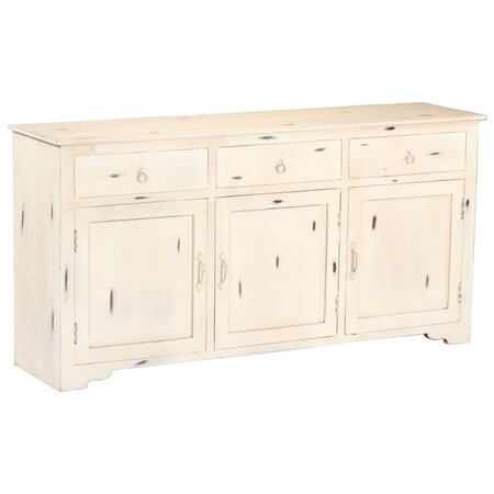 vidaXL Buffet Blanc 160 x 40 x 80 cm Bois de manguier massif