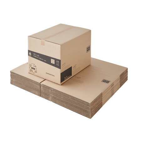 Lot de 45 cartons de déménagement multi-hauteurs - made in france - charge max 20kg / 110l - certifiés fsc 70